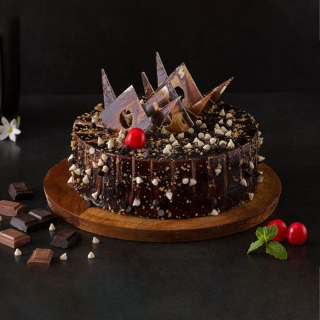 Decadent Marble Crunch Chocolate Cake